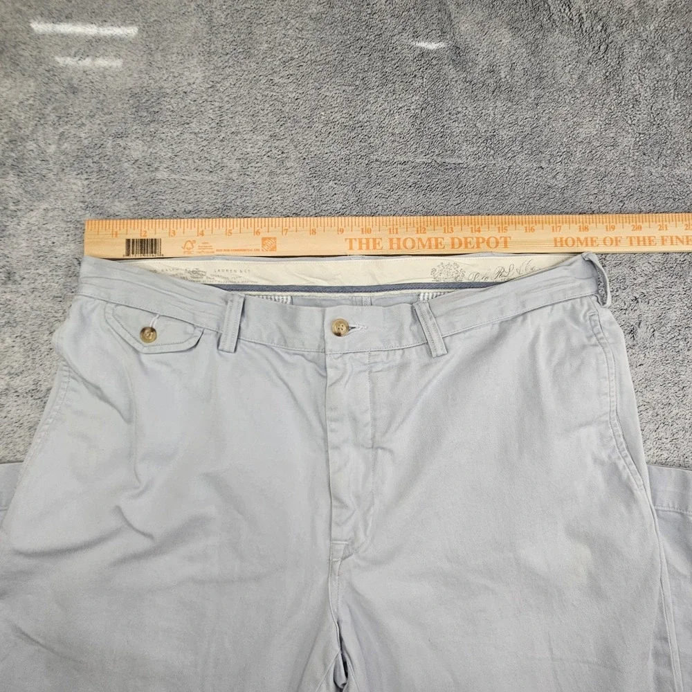 Vintage Polo Ralph Lauren Pants Mens 36x32 Straight Fit Chino Light Blue Cotton